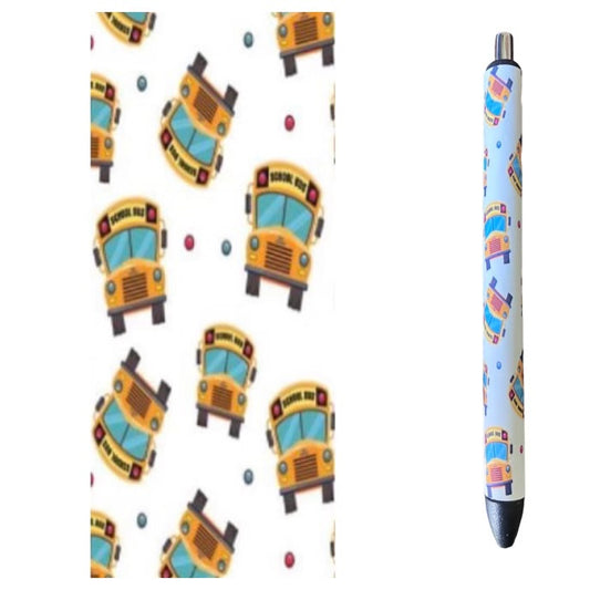 School bus design on pen 