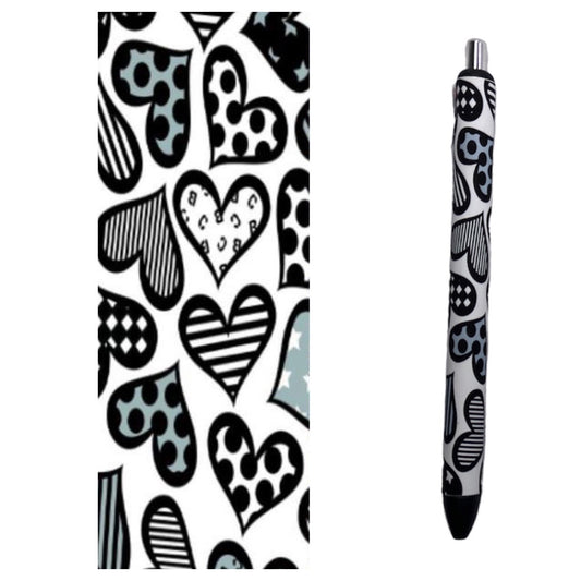 Photo of pen and design wrap with hearts